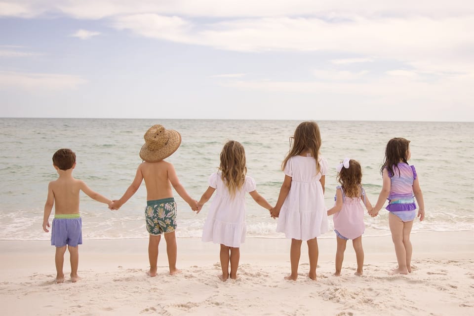 Beautiful beach nearby where families create lasting memories together on pristine sandy shores.