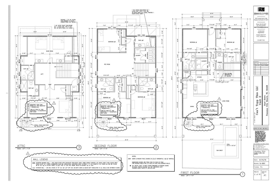 Architectural blueprints showcase the thoughtful layout of your vacation rental across multiple floors.