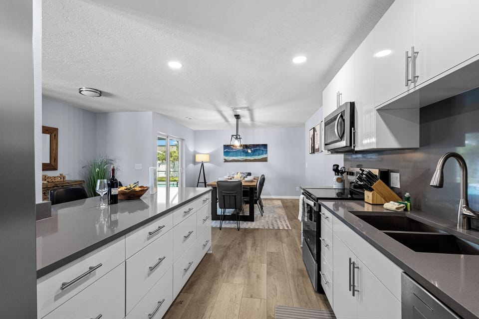 View in kitchen from extra game room