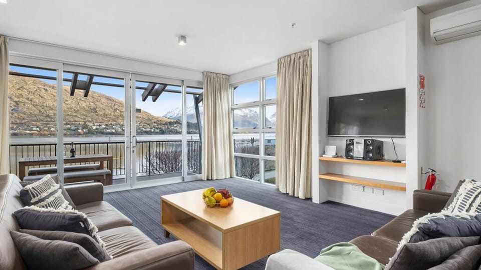 Living with deck and views