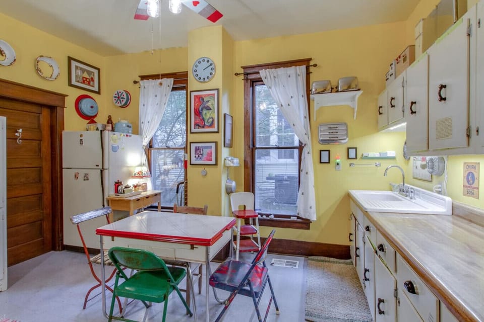 Gather around the cheerful breakfast nook for morning coffee and easy mornings.