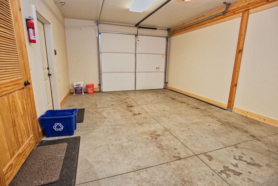 Large garage.