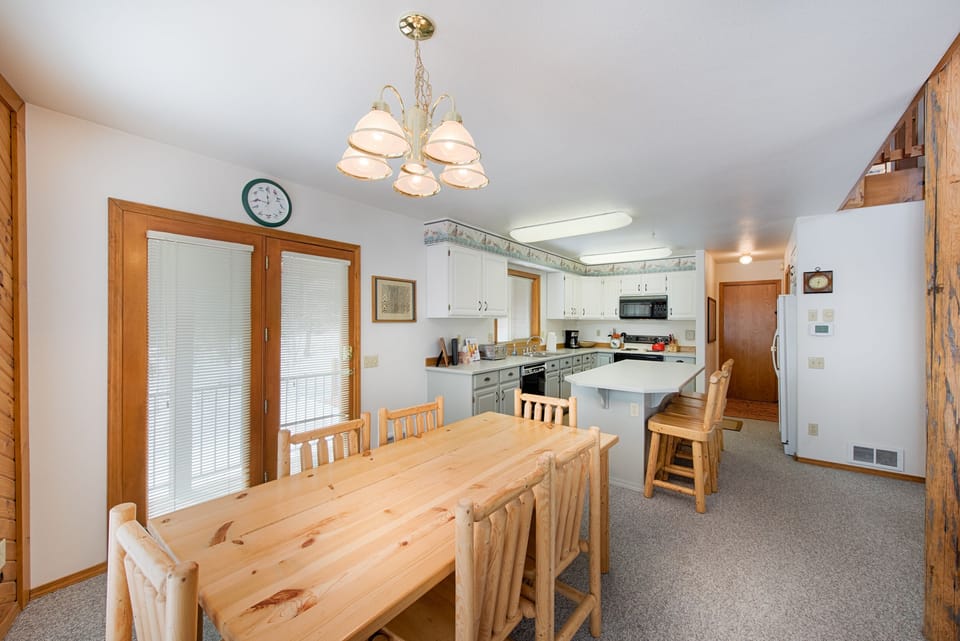 Bright dining area.