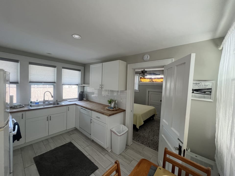 Kitchen with dishwasher oven and  fridge