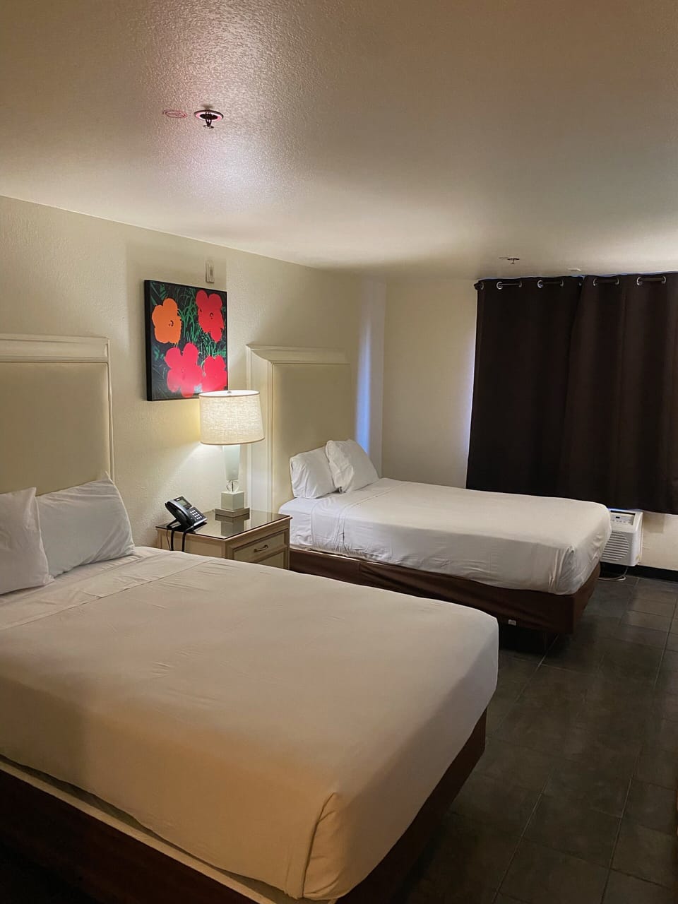 Desk, blackout drapes, iron/ironing board, WiFi (free)