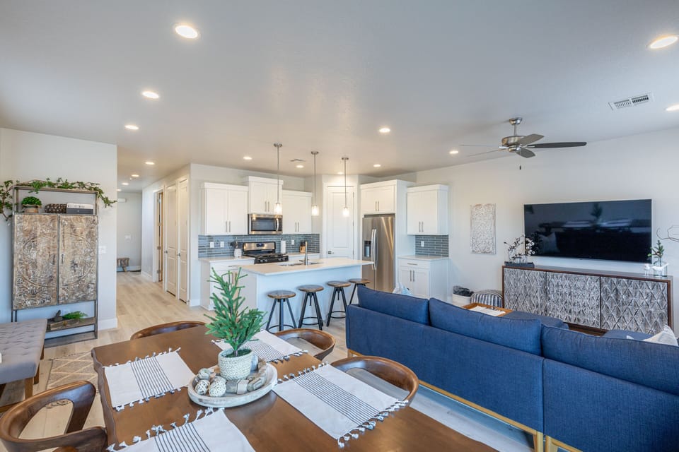Dining Room View - With an open and spacious floor plan, the Dining Room and Kitchen can accommodate meal preparations for groups large or small.