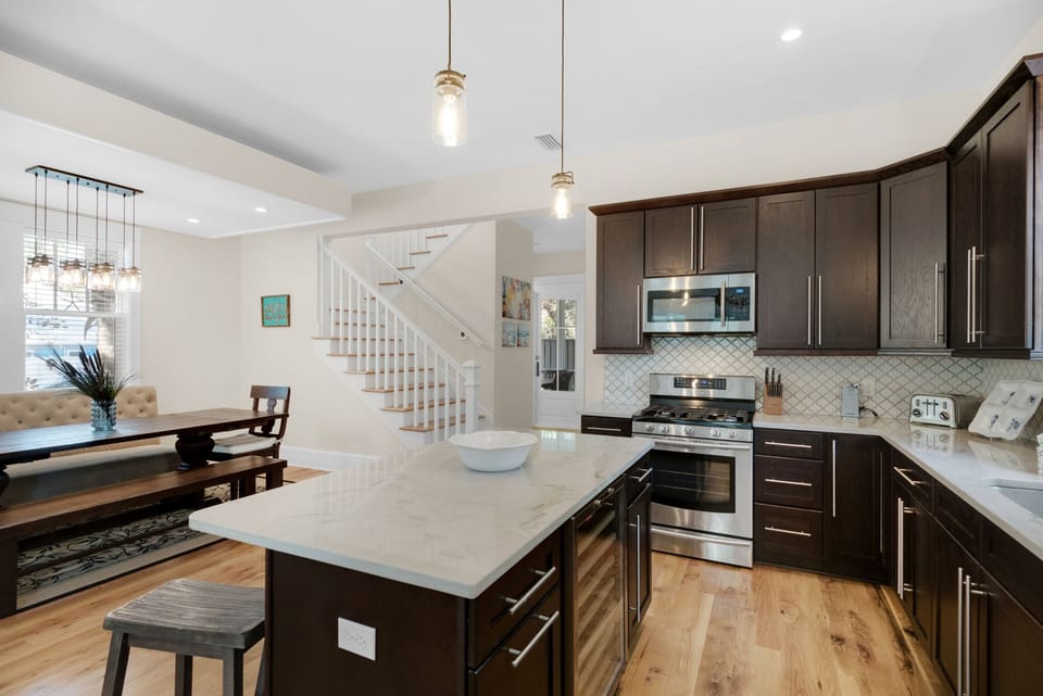 Plenty of counter space in the kitchen
