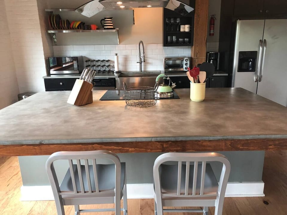 Kitchen and counter dining area