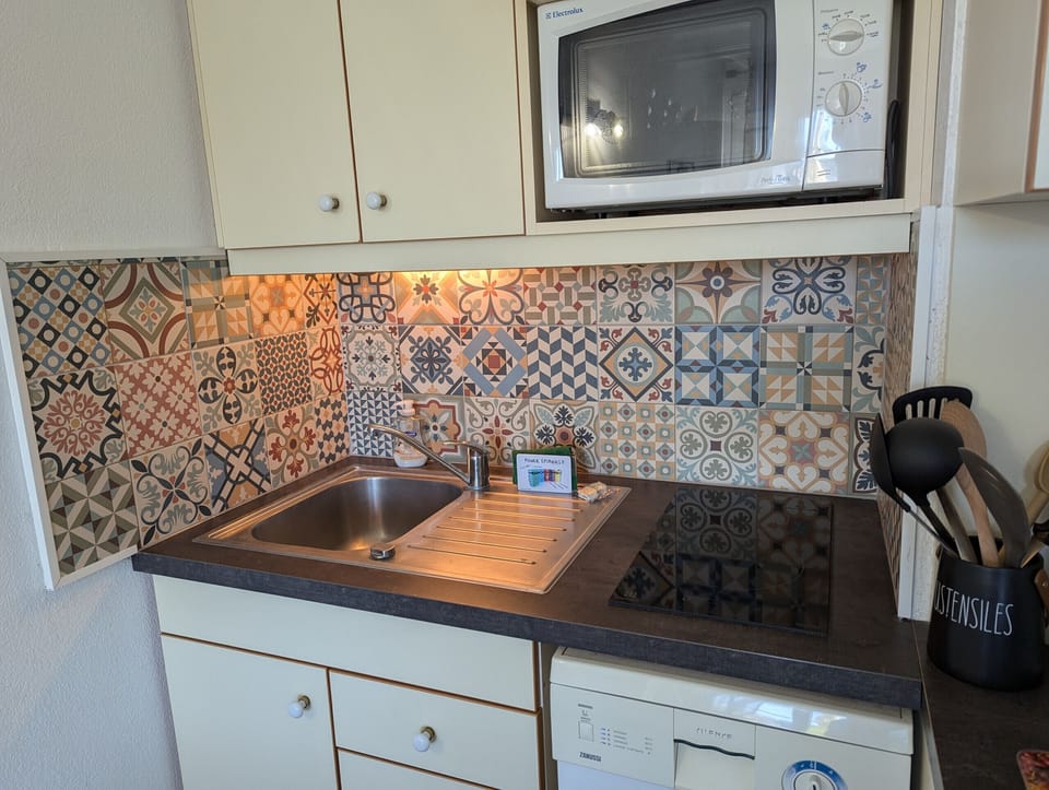 Functional kitchen open to the living room