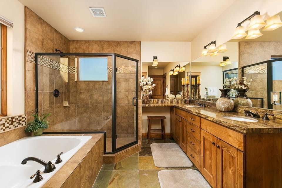Master bedroom luxury with soak tub