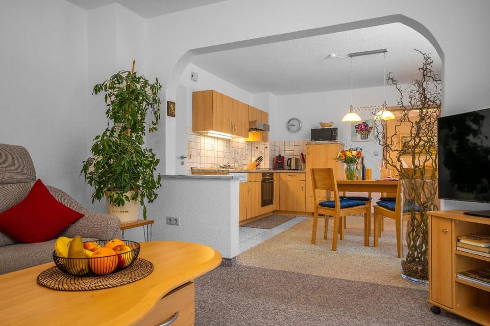 Apartment | Living area | 30-inch flat-screen TV with cable channels, TV