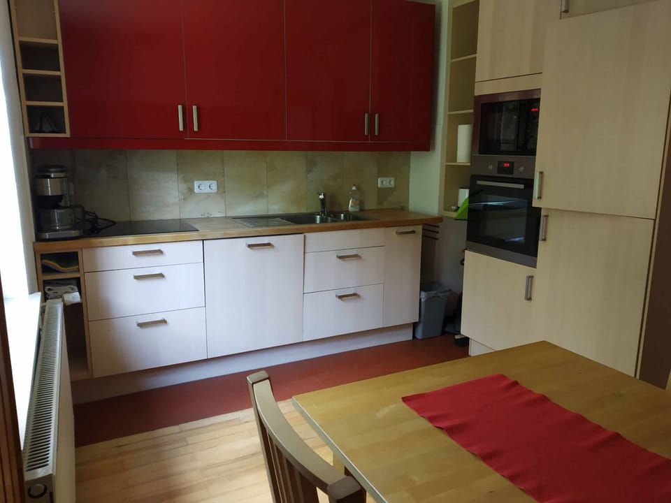 Apartment, Ground Floor | Private kitchen | Fridge, microwave, oven, stovetop