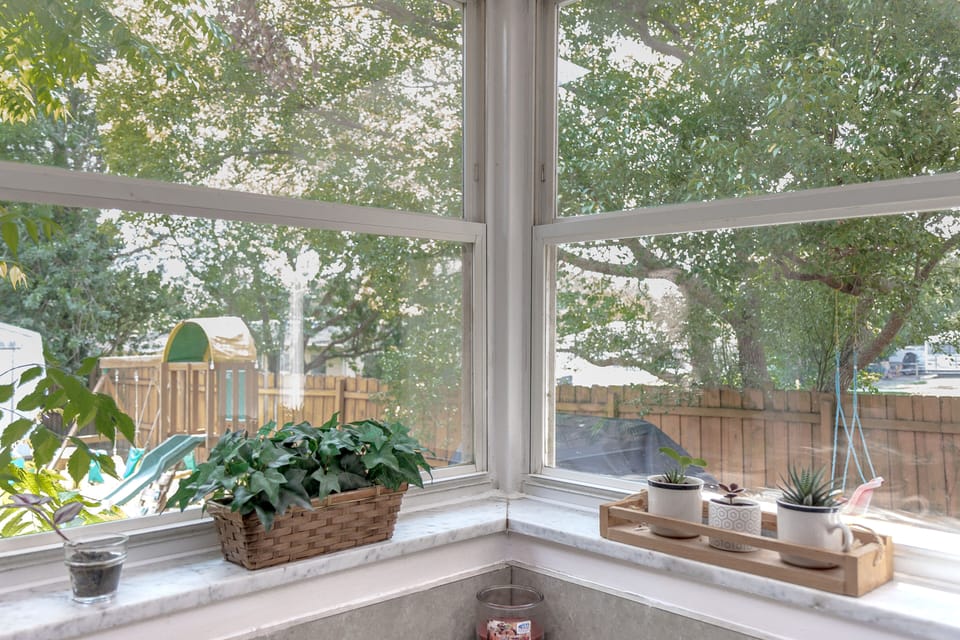 Keep an eye on the back yard from the kitchen!  What a view!