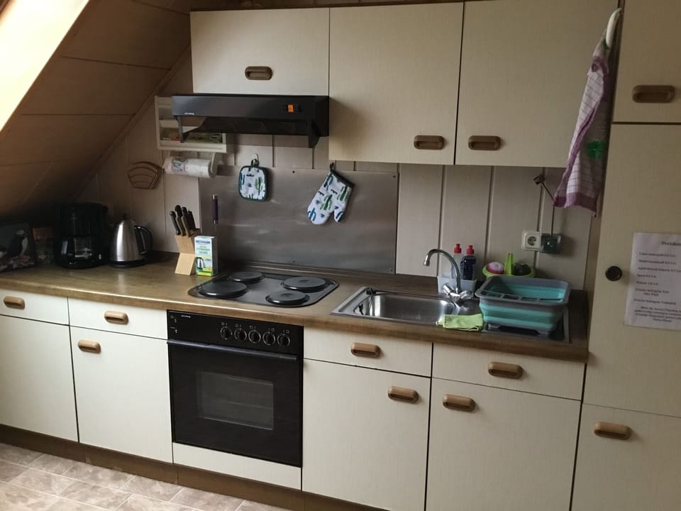 Apartment | Private kitchen | Fridge, oven, stovetop, electric kettle