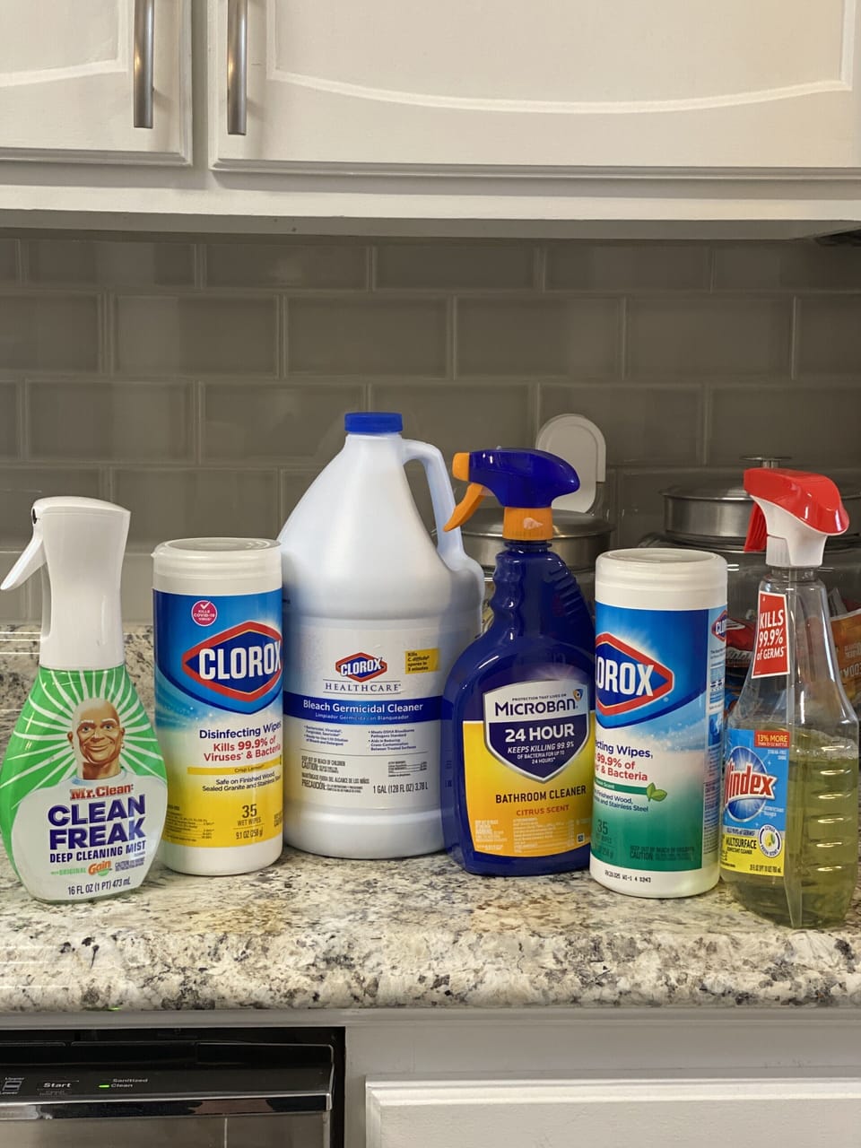 Sanitizing & disinfecting with hospital grade germicidal products