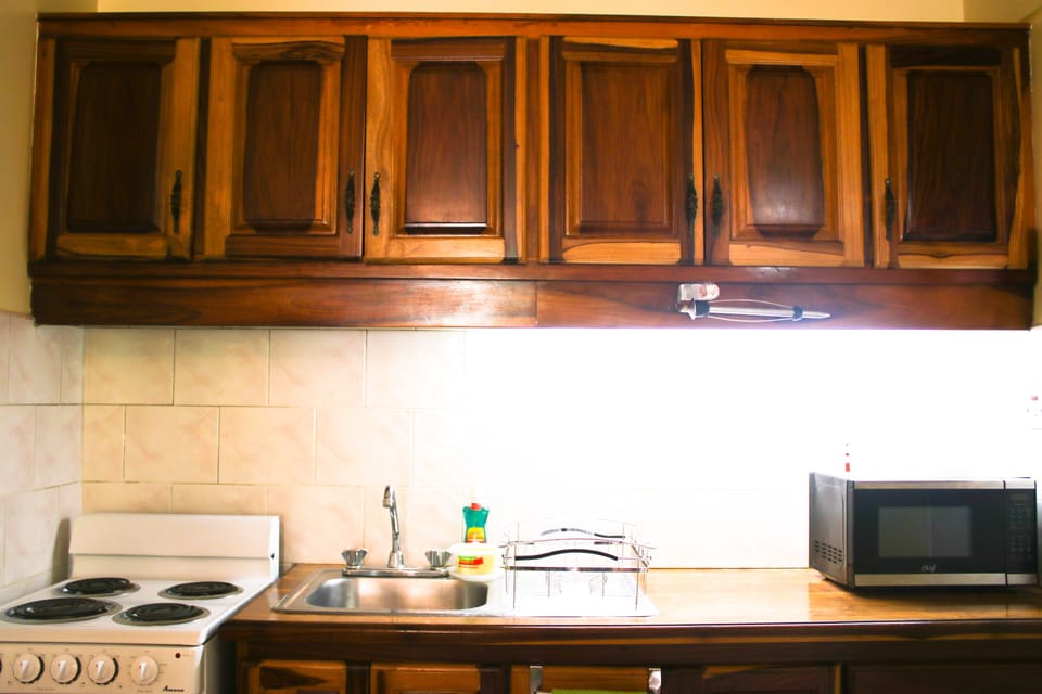Family Apartment | Private kitchen | Full-size fridge, microwave, stovetop, cookware/dishes/utensils
