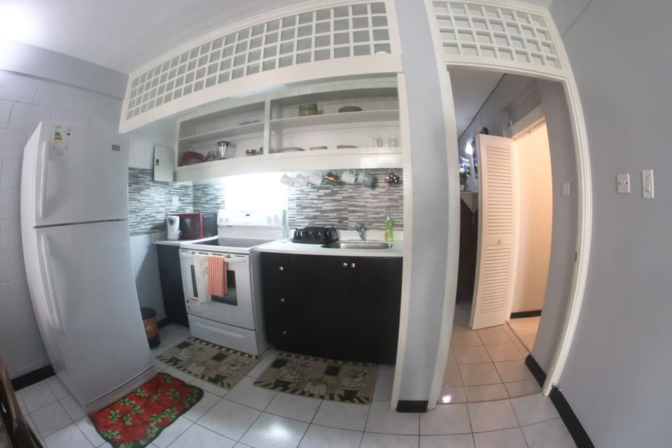 Comfort Apartment | Private kitchen | Full-size fridge, microwave, stovetop, cookware/dishes/utensils