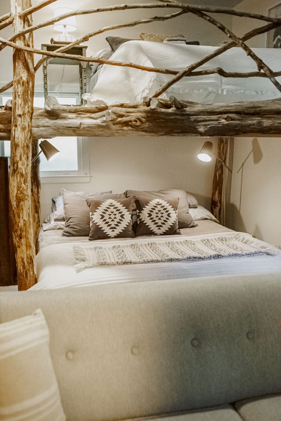 King size bed under loft