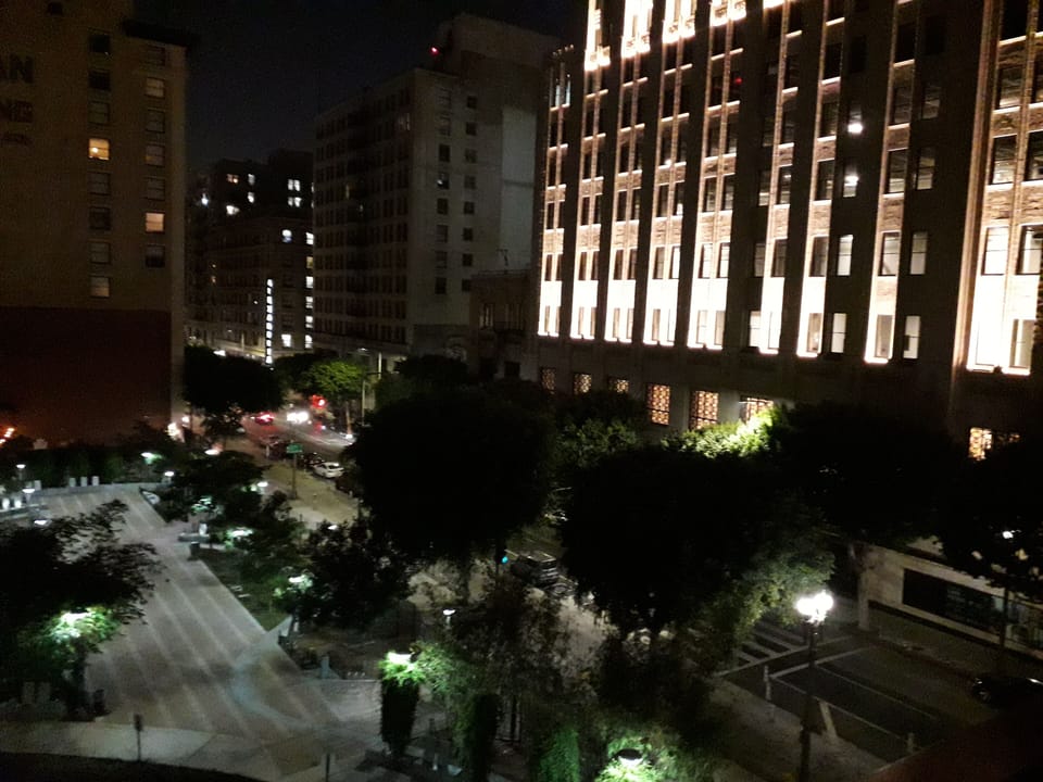 Evening view from balcony to The Spring Street Park