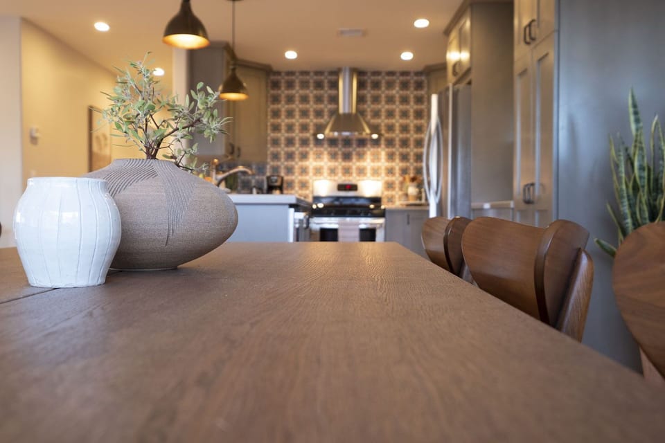 Dining area looking towards kitchen.