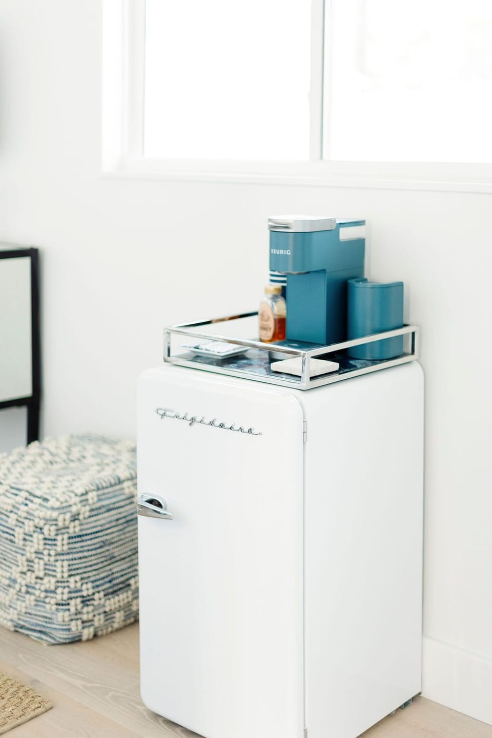 Mini fridge with a small freezer
