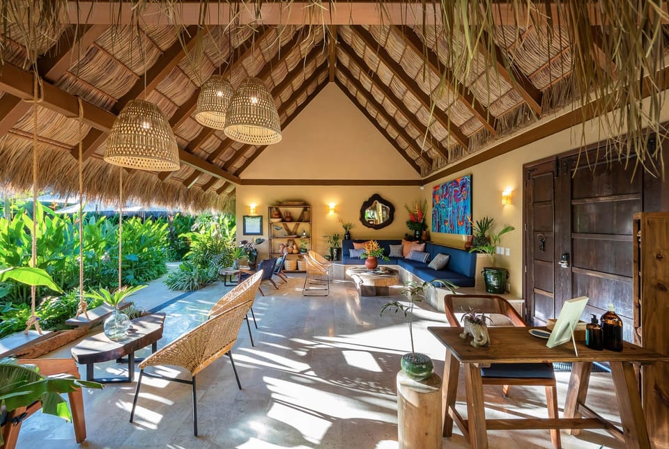 Our lobby is filled with art and relaxation spaces