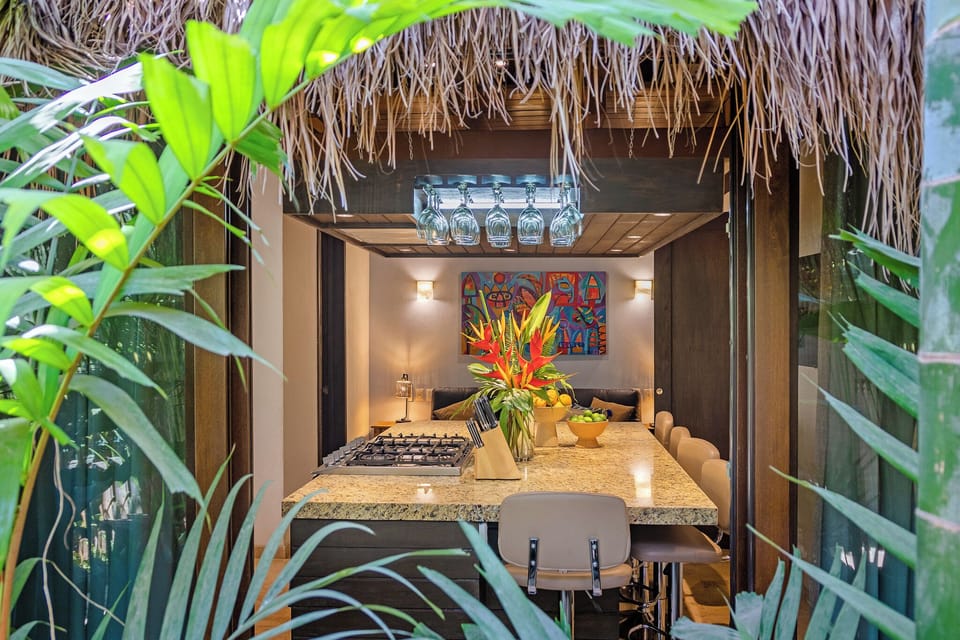 We have 1 professional kitchen and 6 of the 9 rooms have their own kitchens