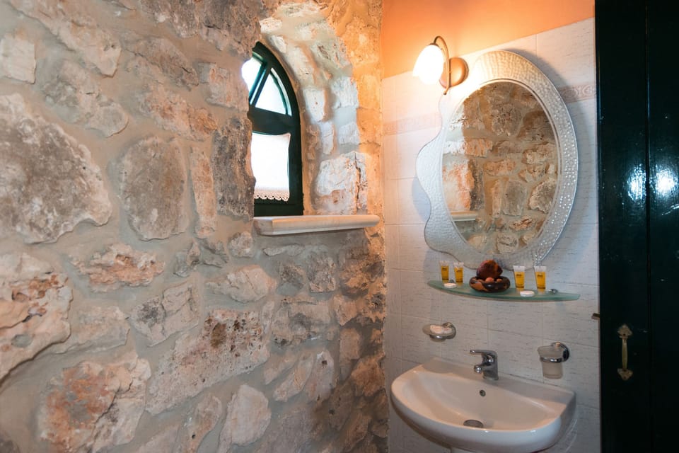 Studio, Sea View (Stone Windmill) | Bathroom | Hair dryer, towels