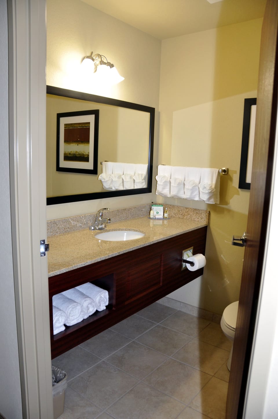 Free toiletries, hair dryer, towels