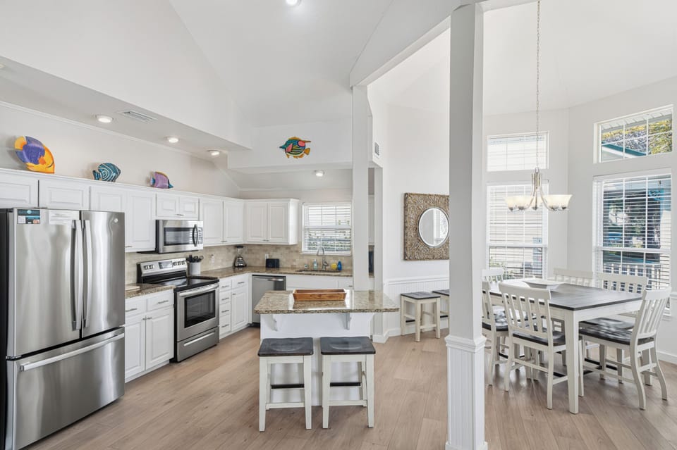 Kitchen inside Crystal Cottage Beach House in Destin