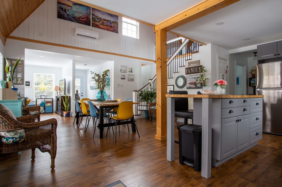View of the open concept as you enter the cottage