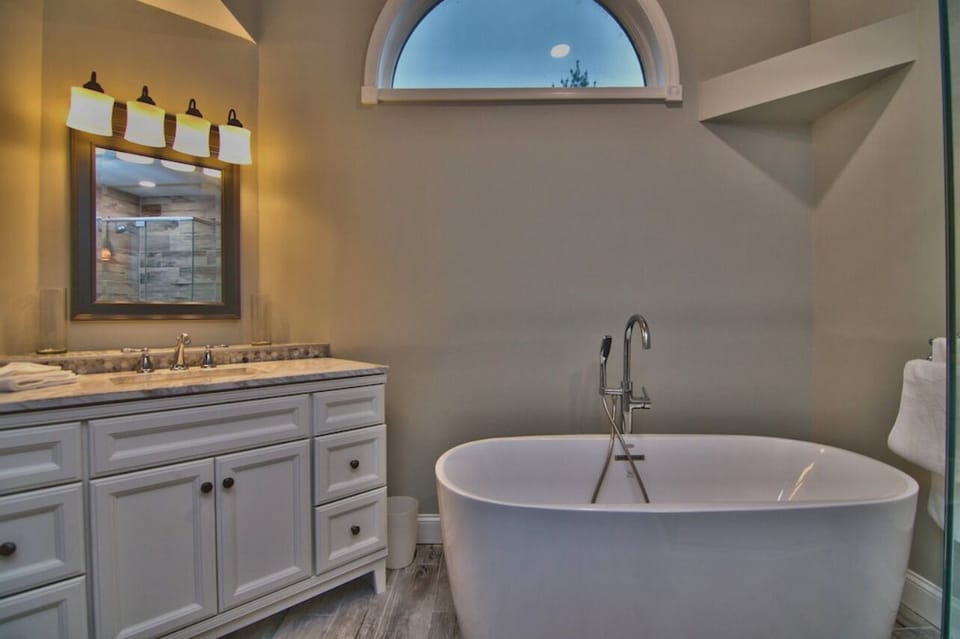 Relax in the luxurious master bath