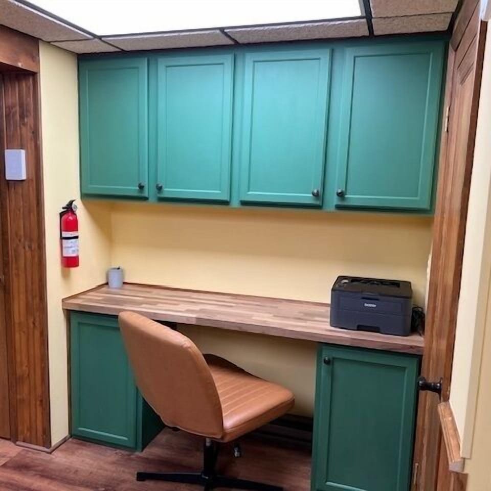 Study area with printer