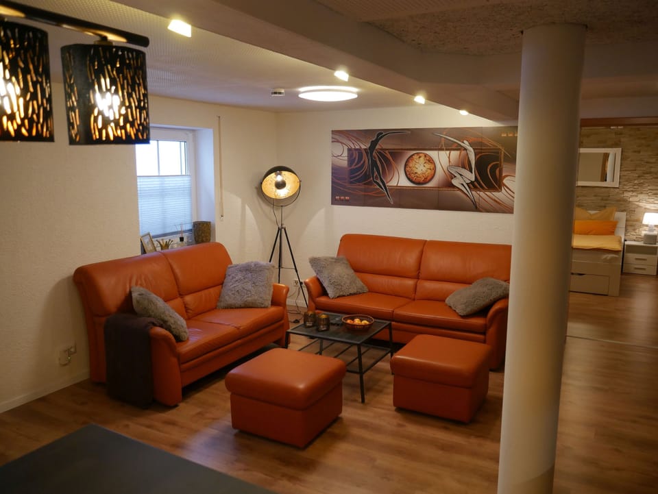 Apartment | Living area | 20-inch TV with satellite channels