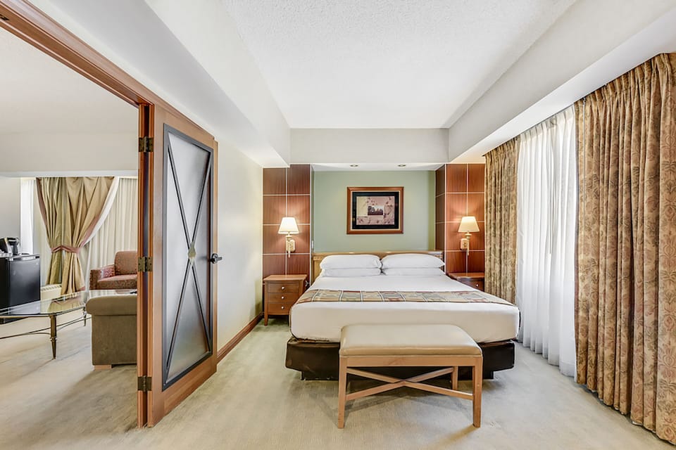 In-room safe, desk, laptop workspace, blackout drapes