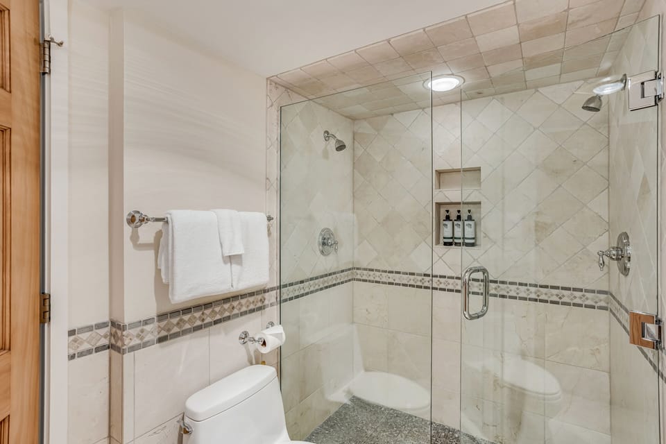 Master bathroom with walk-in shower