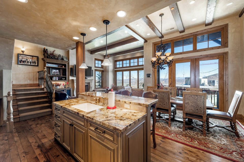 Kitchen Island Seats Three (main floor)