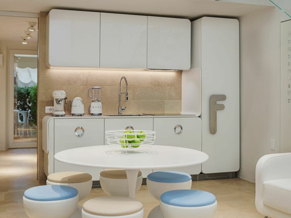 Property, Furniture, White, Table, Living Room, Tap, Shelving, Lighting, Interior Design, Flooring