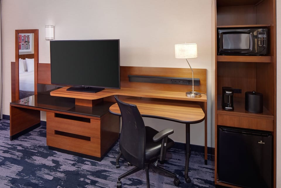 In-room safe, desk, laptop workspace, iron/ironing board
