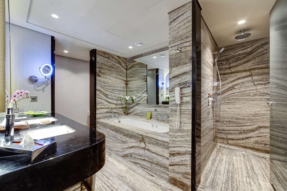 Presidential Suite | Bathroom | Separate tub and shower, free toiletries, hair dryer, bathrobes
