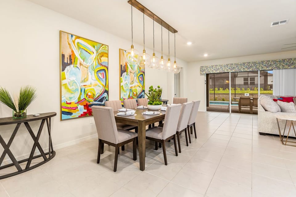 Enjoy a meal with the family at the elegantly decorated dining room