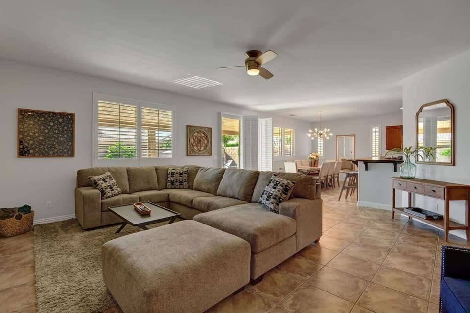 Big comfortable sectional to watch your favorite movie.