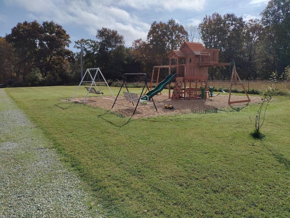 EXTERIOR:  The new kids playground on the property.
