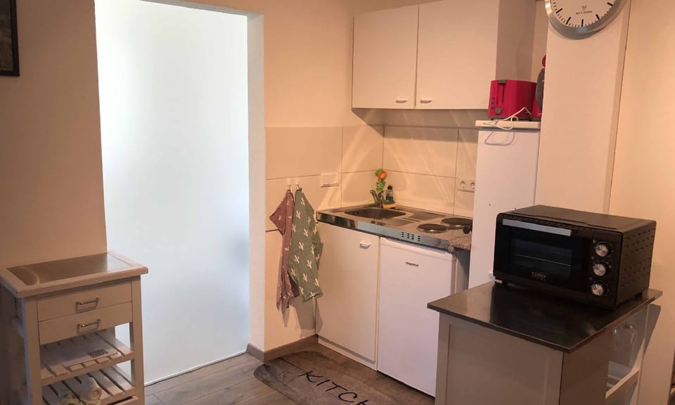 Apartment | Private kitchen | Fridge, oven, stovetop, coffee/tea maker