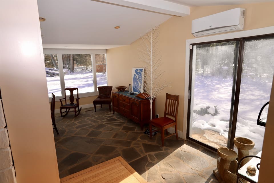Sliding door to side yard.