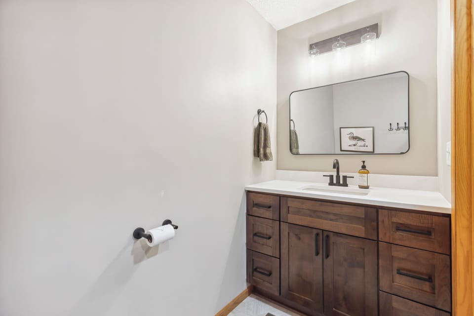 Bathroom #3, private ensuite in bedroom #4.  Shower, toilet and vanity.