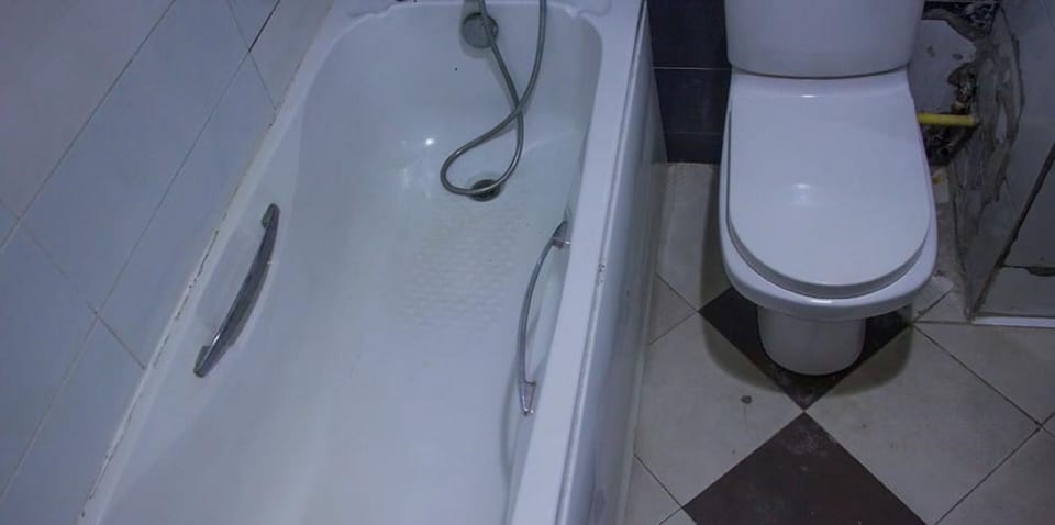 Hair dryer, shampoo, toilet paper
