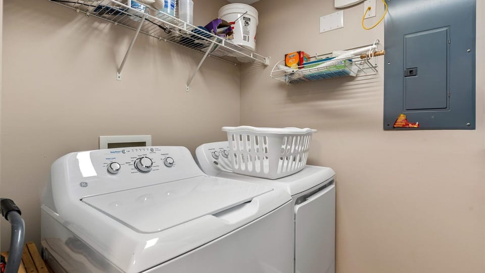 Laundry room with starter supply of laundry soap