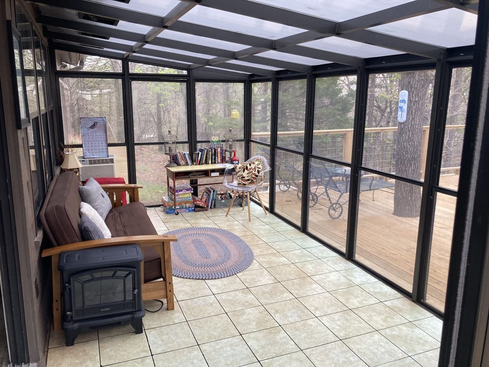 Sunroom looking onto the deck