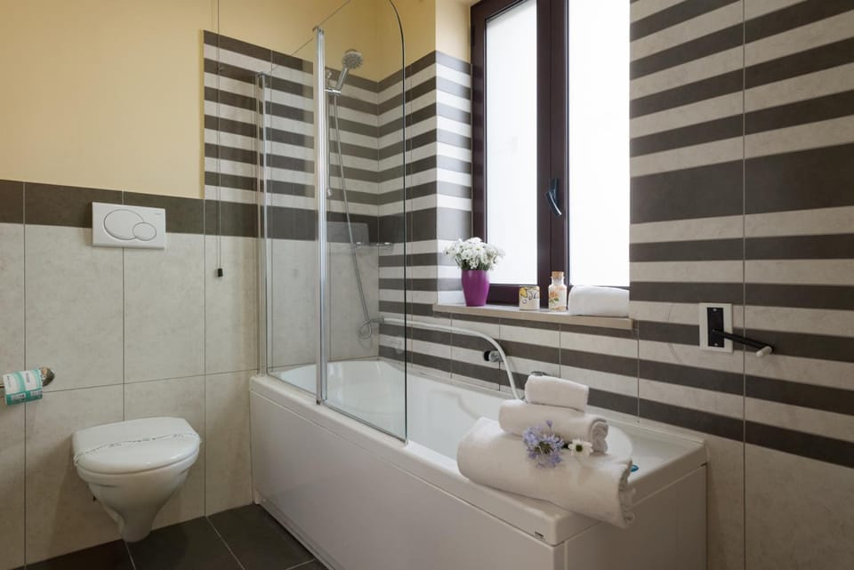 Free toiletries, hair dryer, bidet, towels